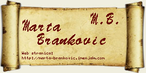 Marta Branković vizit kartica